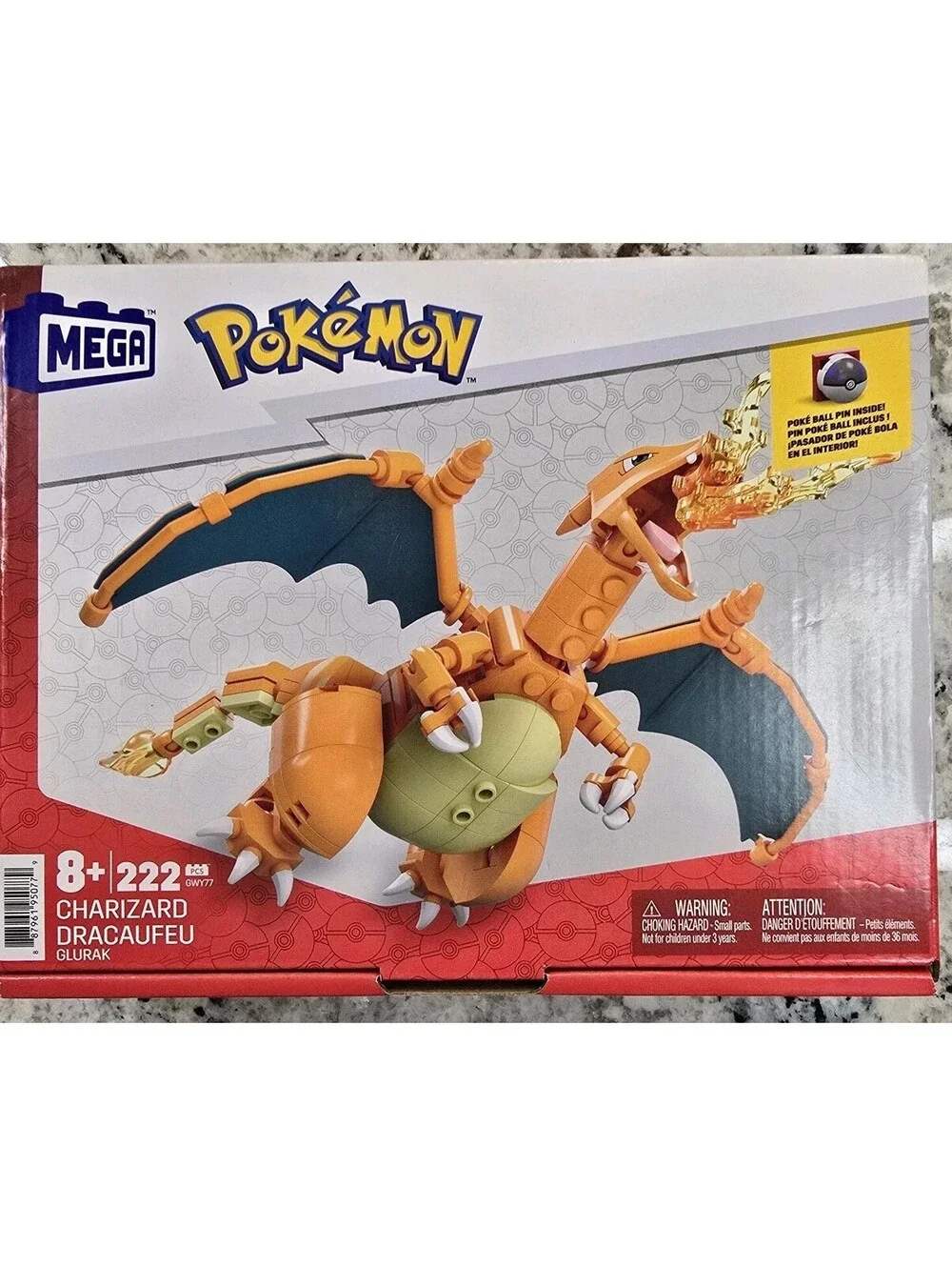 MEGA - Pokemon Charizard (GWY77) 222 pcs, Building Toy Kit, New/Sealed